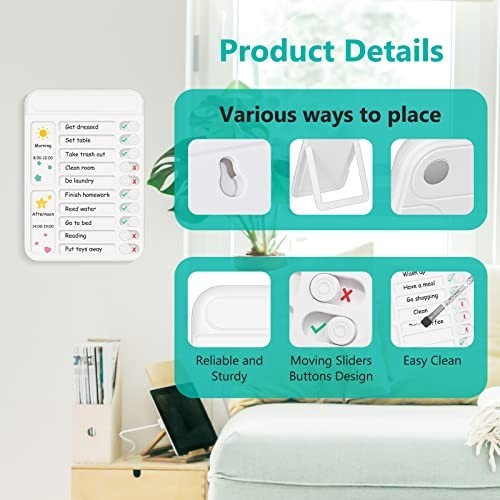 2Pcs Kids Chore Chart Checklist Board with 30 Blank Checklists & 4 Cardstock – H