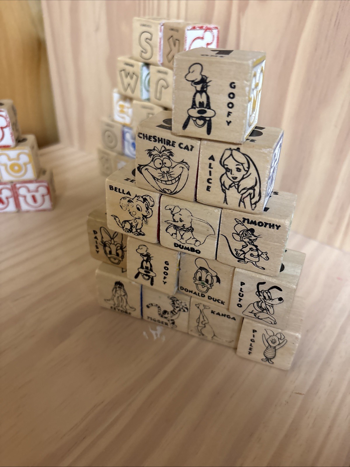 Disney Wooden Blocks Alphabet, Numbers, Pictures, 49Pc