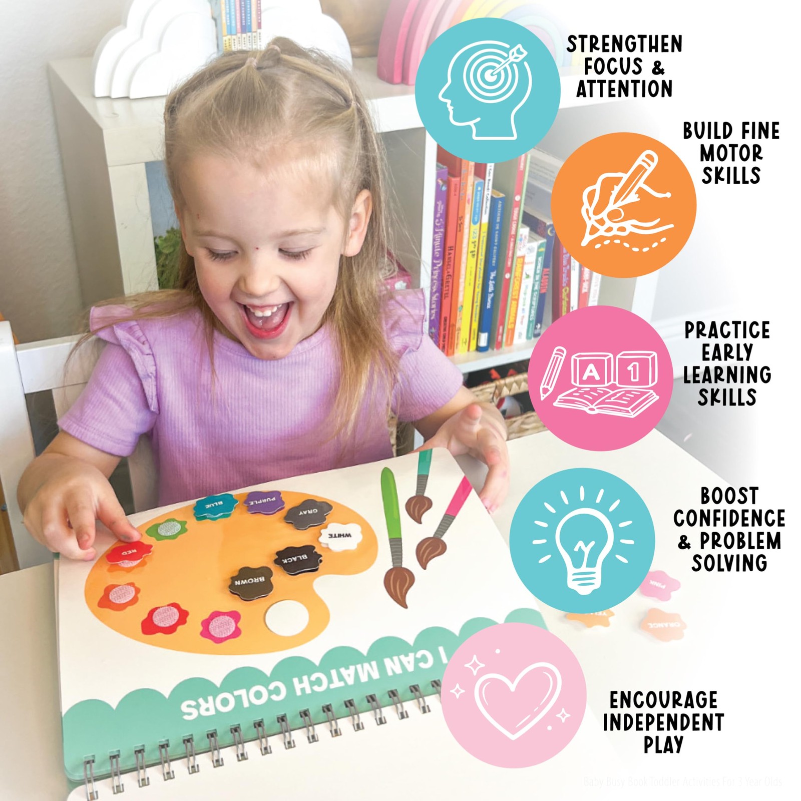 My First Busy Book Toddlers 3-5, Montessori Preschool Learning Activities Age…