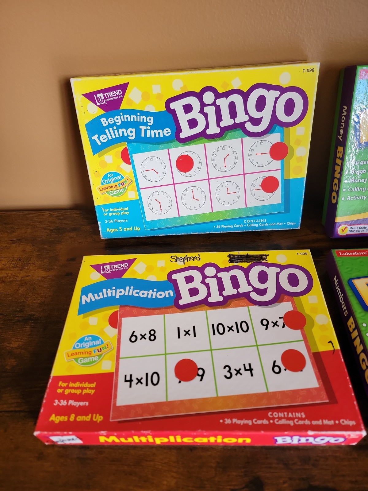 Lakeshore Learning Trend Enterprises Bingo Time Money Numbers Multiplication X4