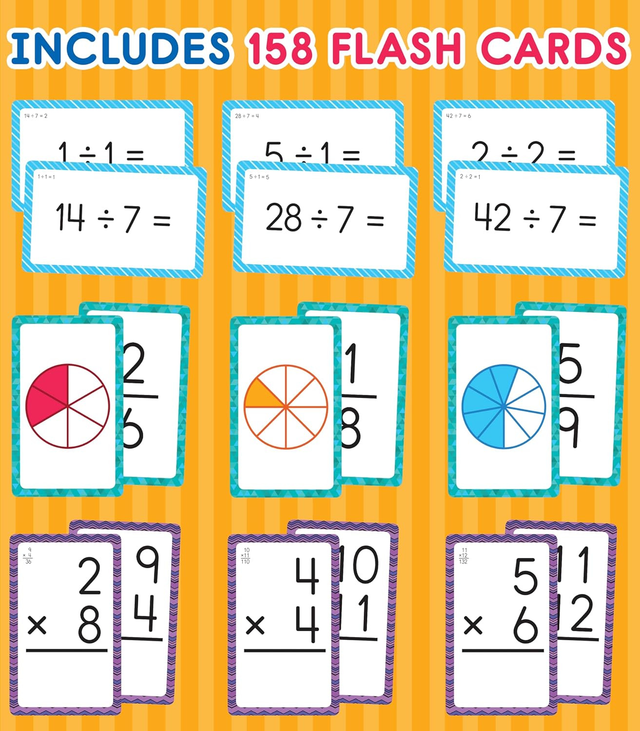Carson Dellosa Education Division, Fractions, and Multiplication Flash Cards, 3