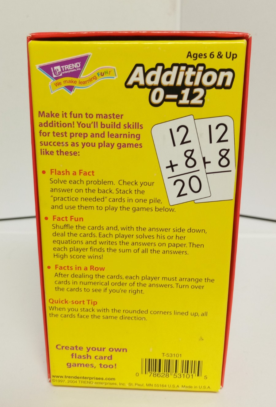 (3) Trend Enterprises: Addition-Subtraction- Multiplication Flash Cards (EUC)