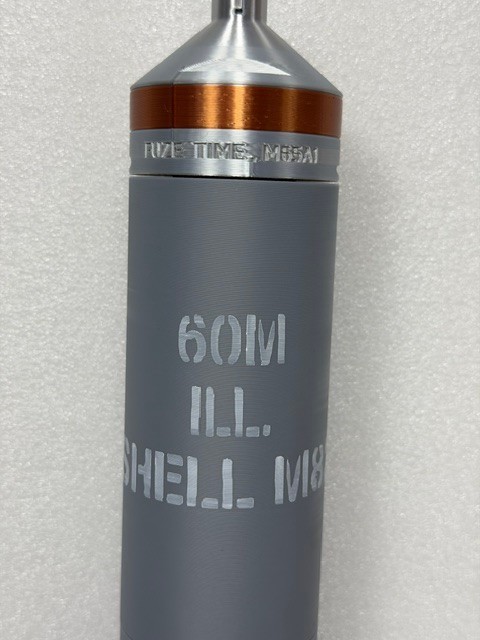 M83 60m ILL Illuminating Mortar WWII Era Made is USA 3D Printed Replica