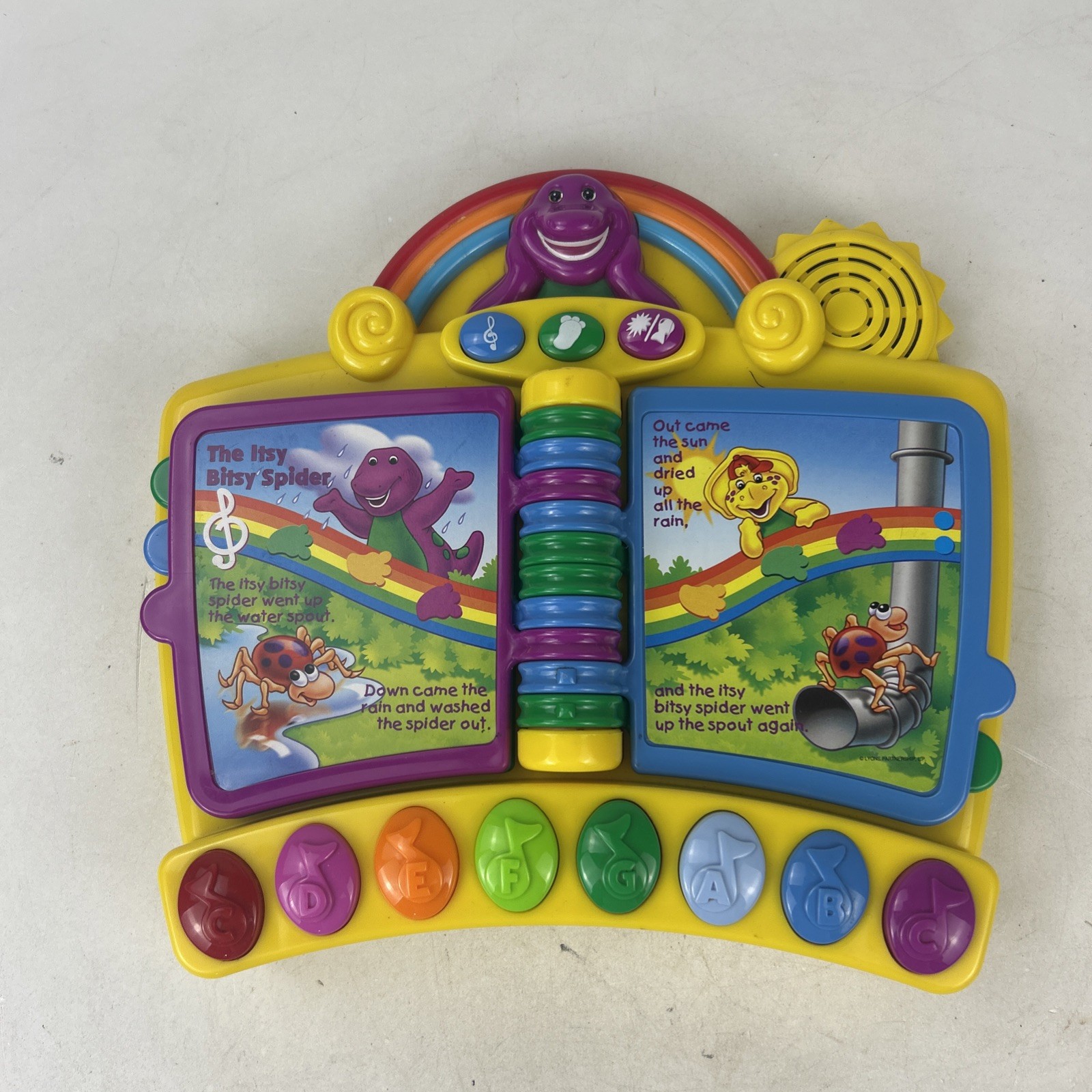 Vintage Barney Musical Nursery Rhymes Piano Book Electronic Interactive Toy