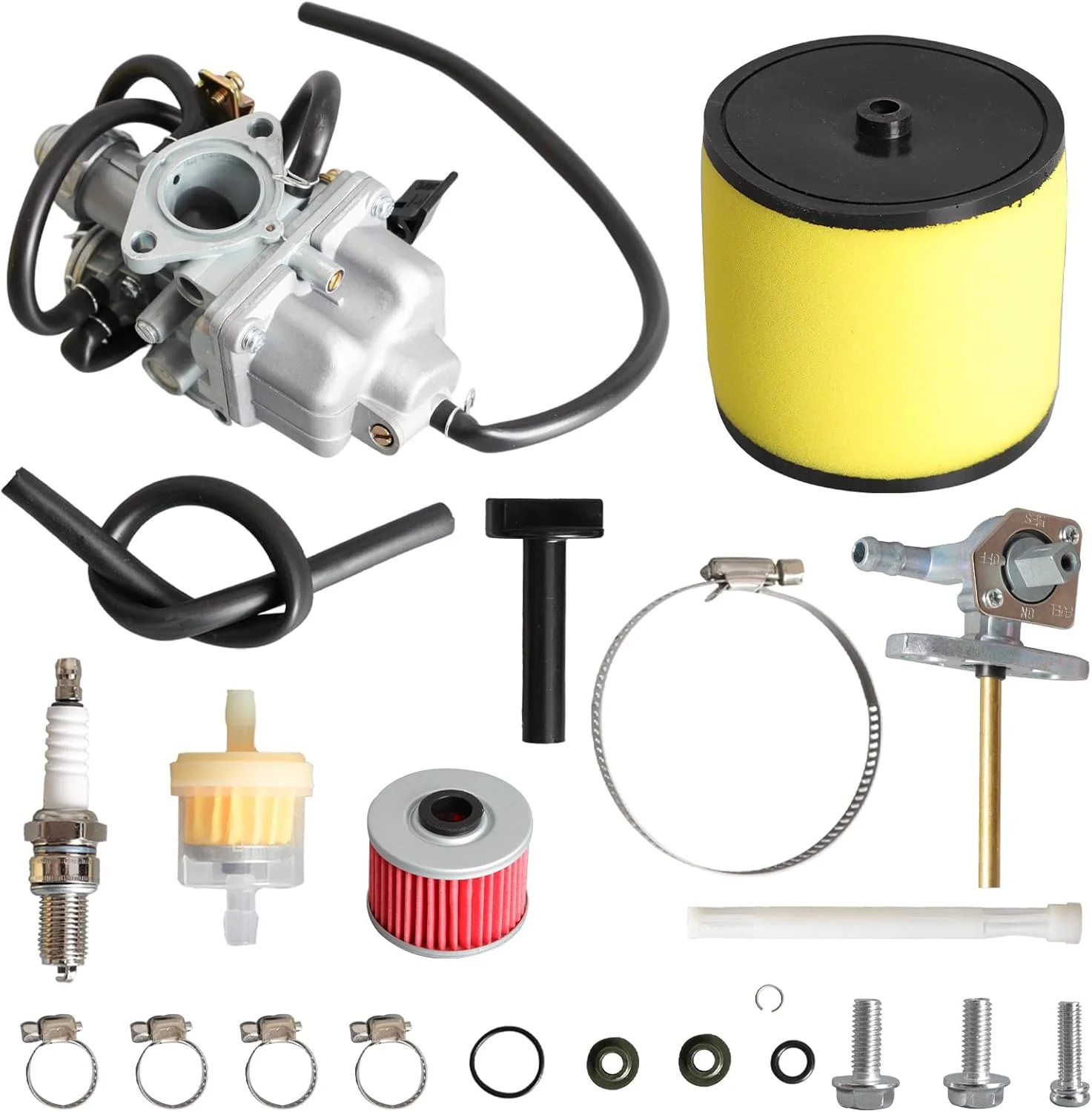 250 Carburetor with Fuel Tank Petcock Valve Set Fits for Honda TRX 250 Recon250