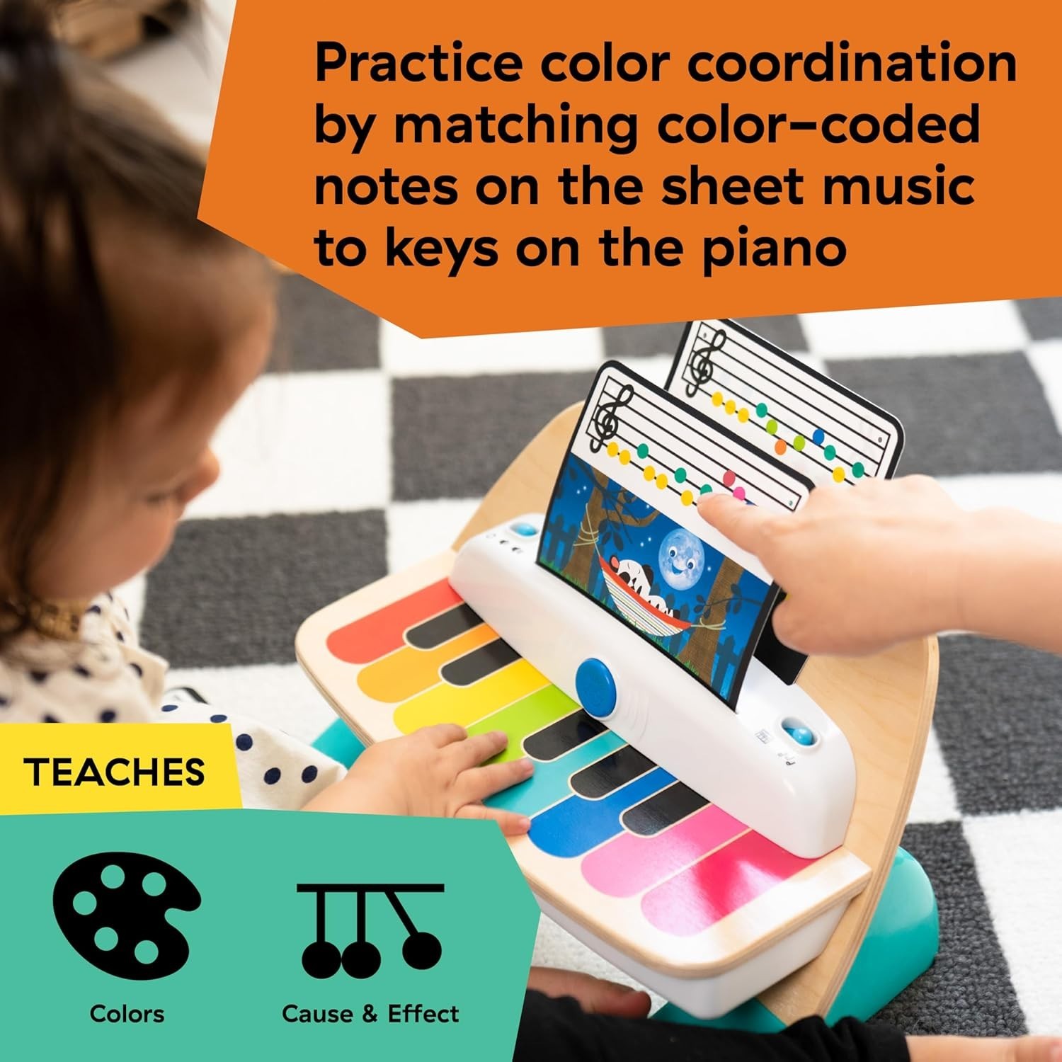 Hape Magic Touch Piano Wooden Musical Toddler Toy, Age 6 Months and Up