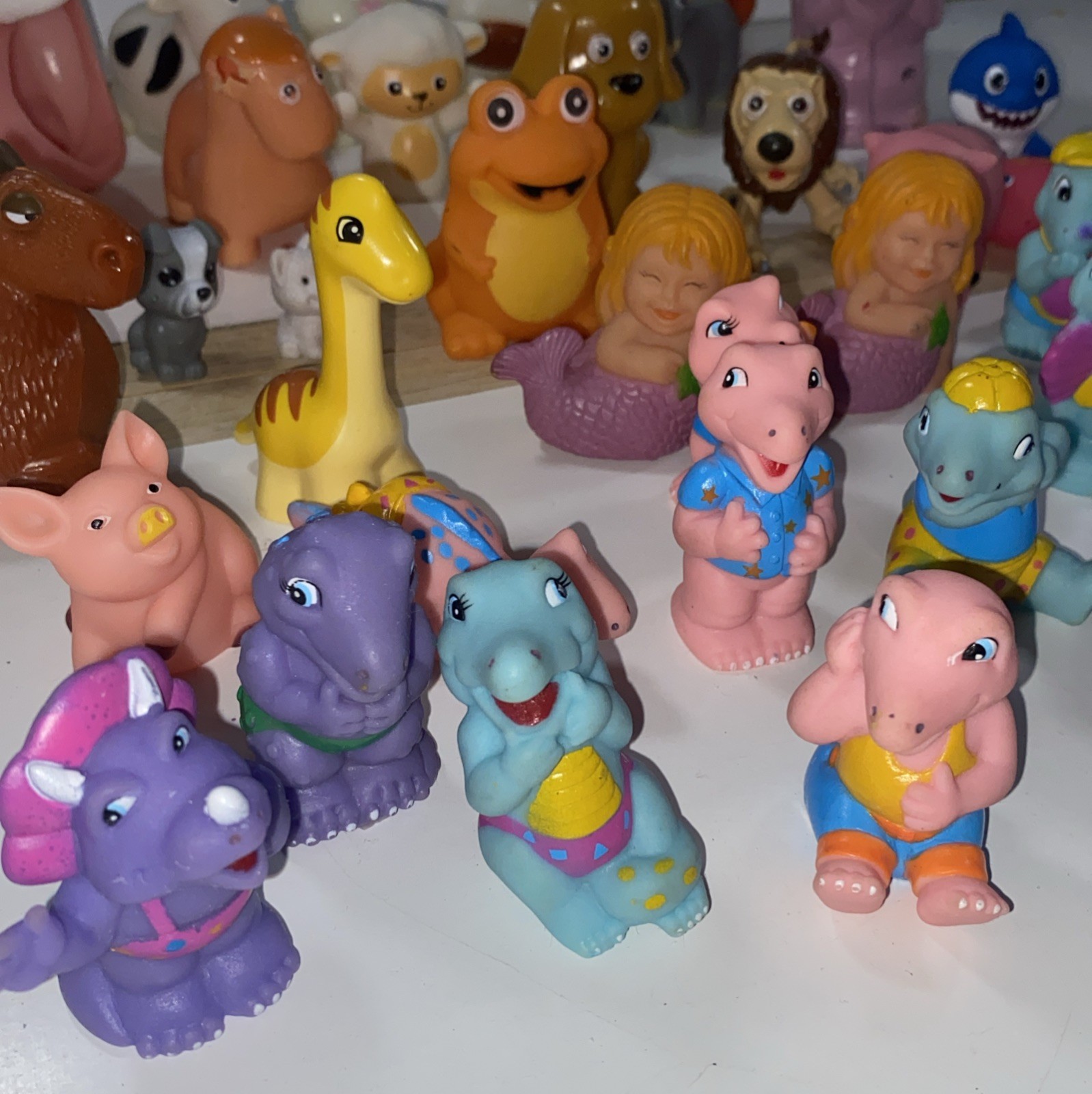 Mixed Animal & Dinosaur Figure Lot – Vintage Plastic & Rubber Toys Cartoon Look