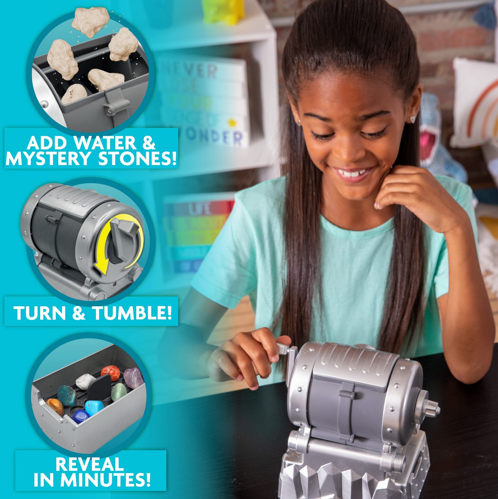 Gemstone Treasures, Tumble & Polish Your Own Gemstones, DIY Rock Tumbler, Col…