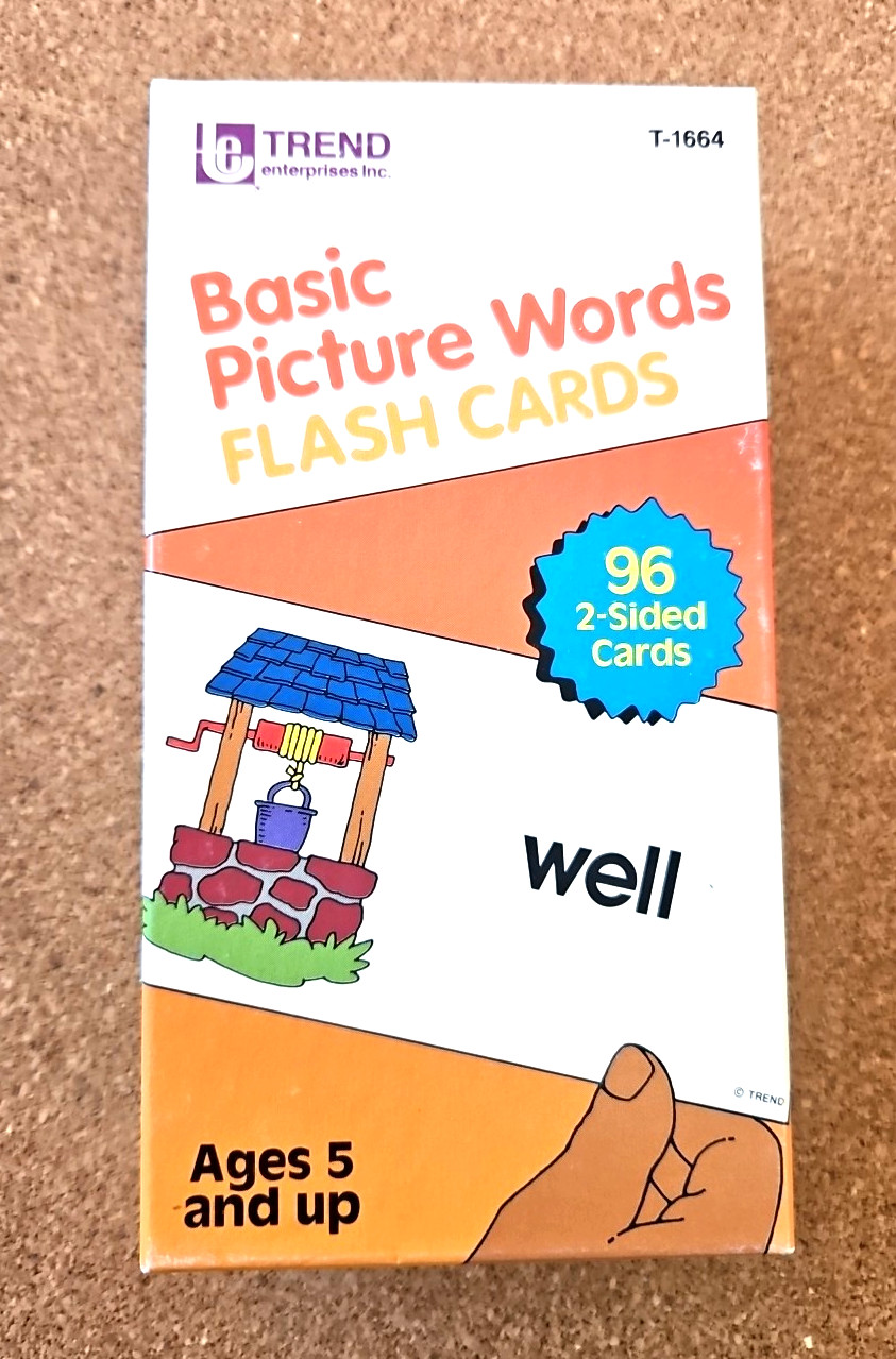 Vintage Basic Picture Words Flash Cards – New Condition