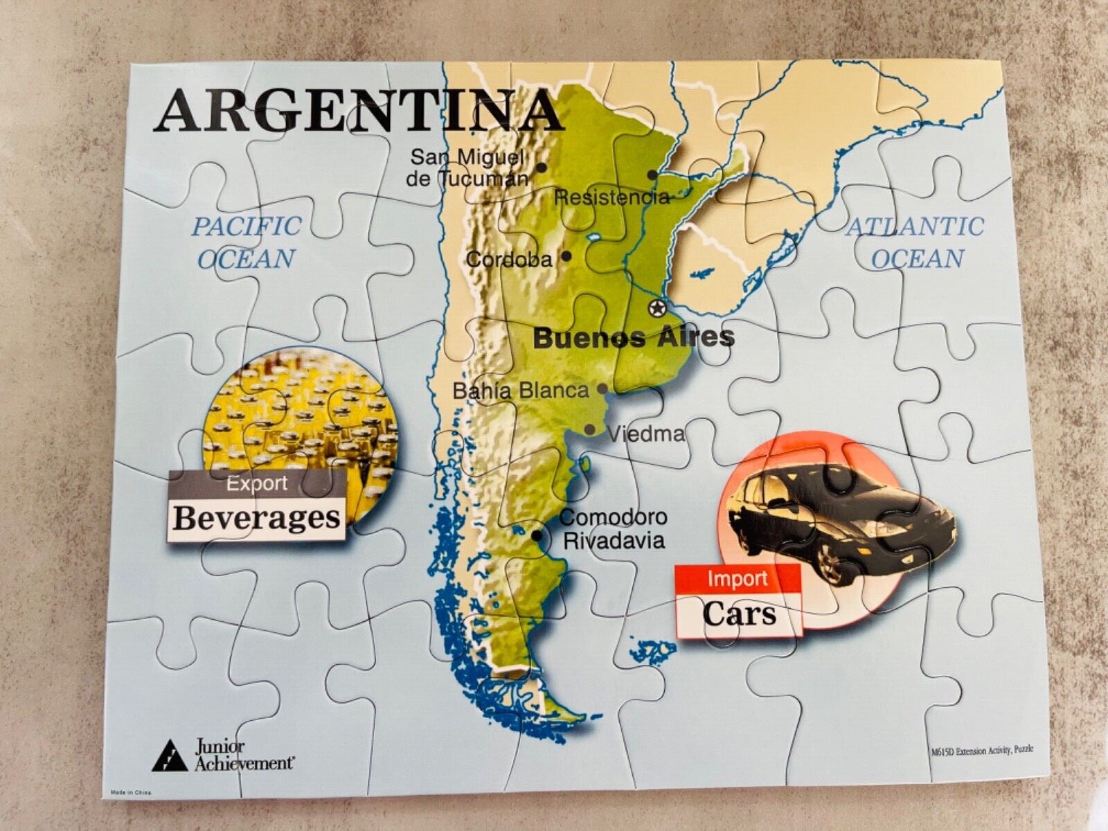 Junior Achievements Extension 35 pc Puzzle Global Map Import Geography You Pick