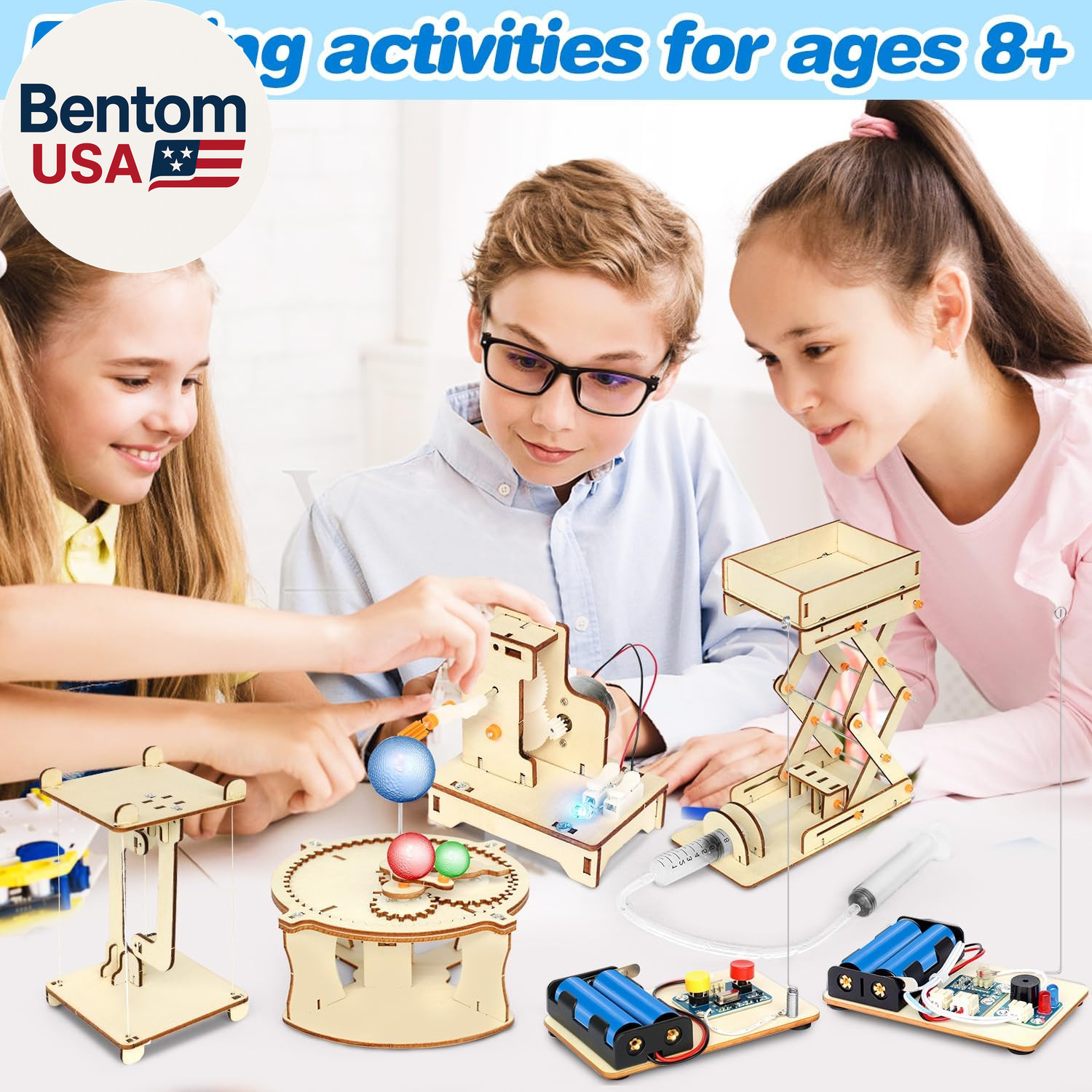 5 in 1 STEM Kits Projects for Kids, STEM Toys Crafts for Boys, Girls, Ages 8+, S