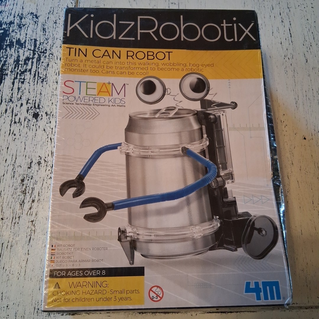 Kidz Robotix Tin Can Robot 4M STEM Toy Project NEW Factory Sealed Ages 8-Up
