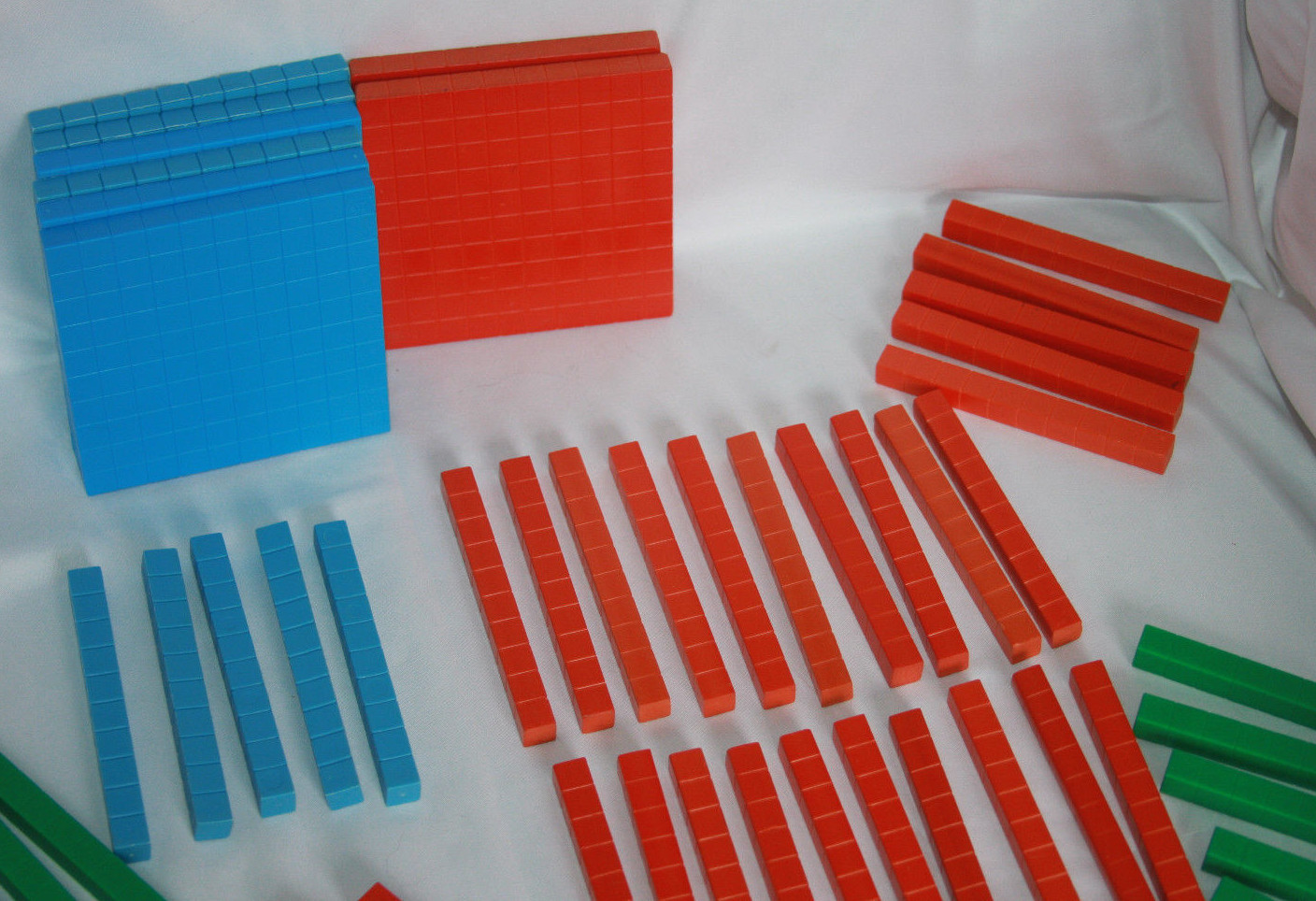 USL Math Manipulatives Blocks Tens Hundreds Fractions (71 Blocks) Arithmetic