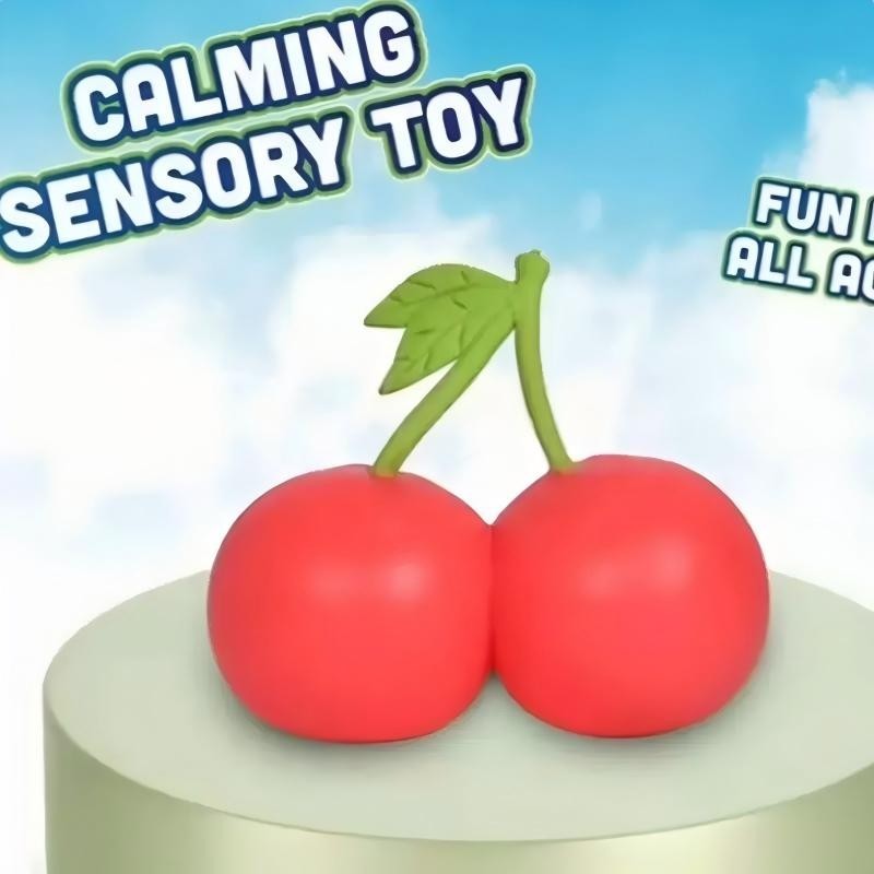 NEW Sunny Days Toymendous Cherries 5.5 in Squeezy Squishy Cherry Toy Rare Viral