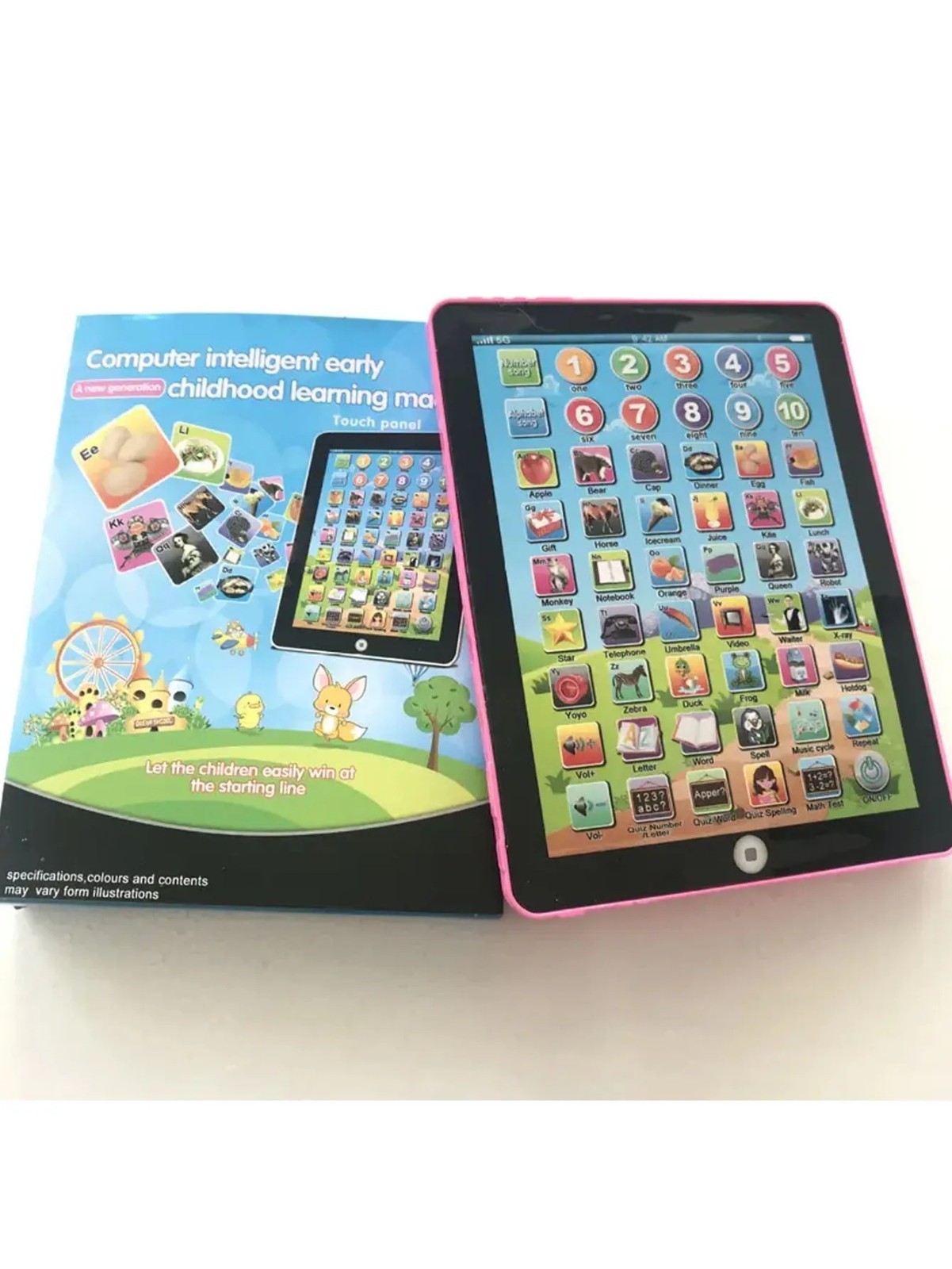 Kids Learning Tablet Toy Interactive Educational Pad with Letters Numbers Words