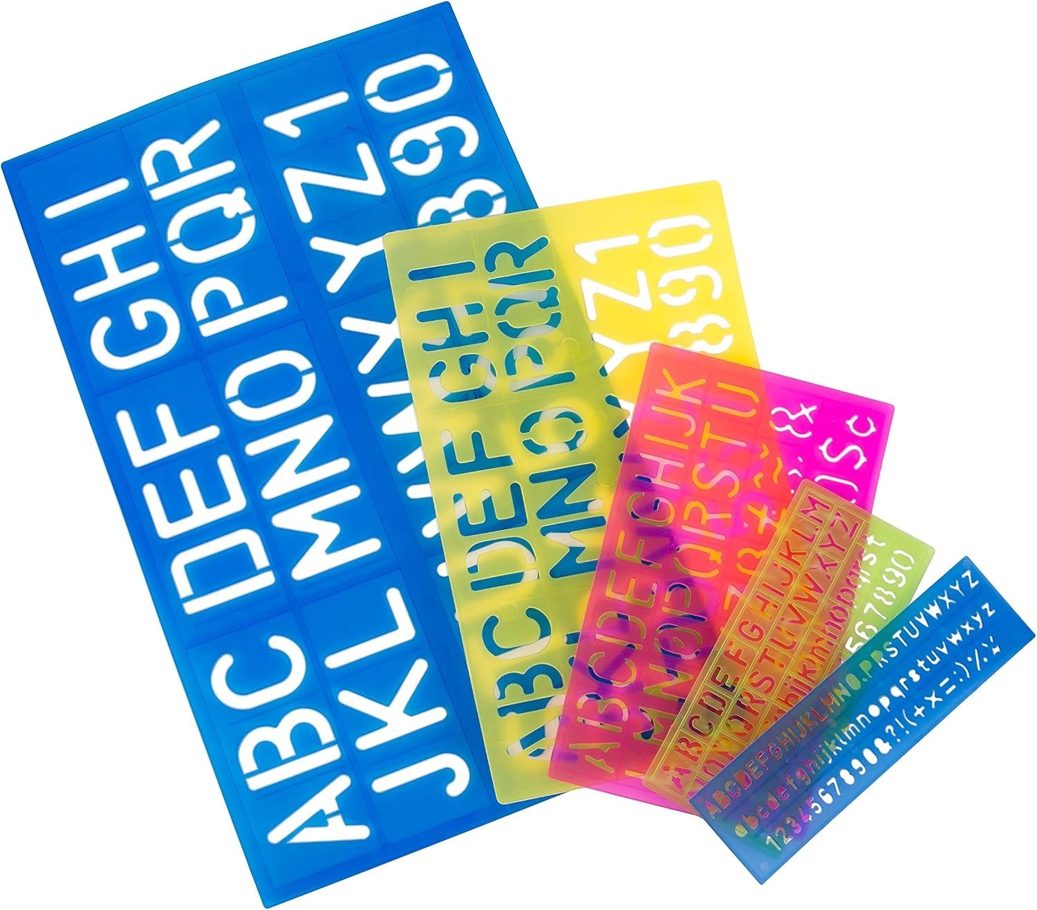 Letters and Numbers Alphabet Templates, Letter Stencils, Pack of 5