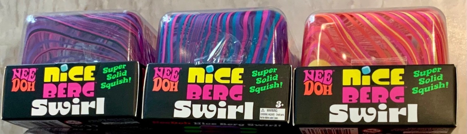 (SET OF 3) NeeDoh Nice Berg Swirl XL Giant Nee Doh Squishy Swirl Cube AUTHENTIC