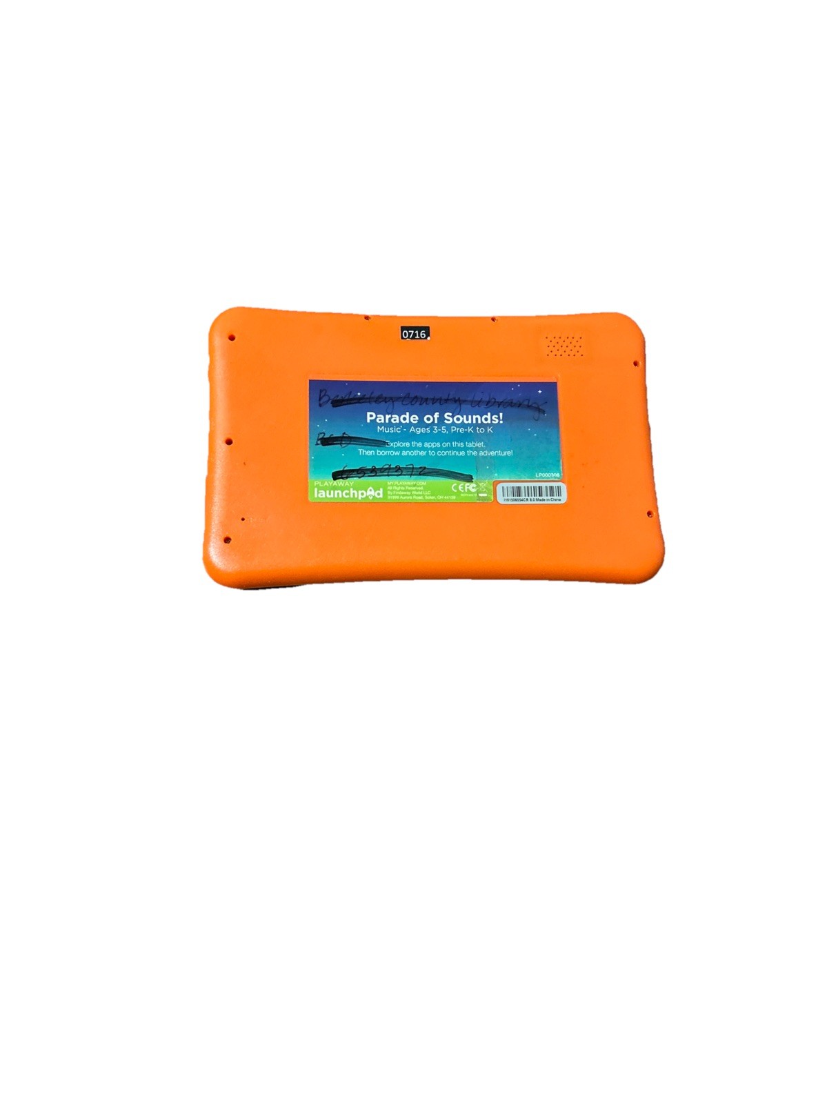 Playaway Launchpad Kids Tablet “Parade of Sounds!” Ages 3+ Orange Non-Working