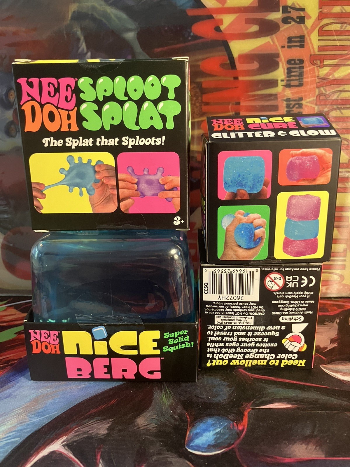 Needoh Lot (Nice Berg, Nice Cube Glitter & Glow, Color Change, Sploot&Splat)