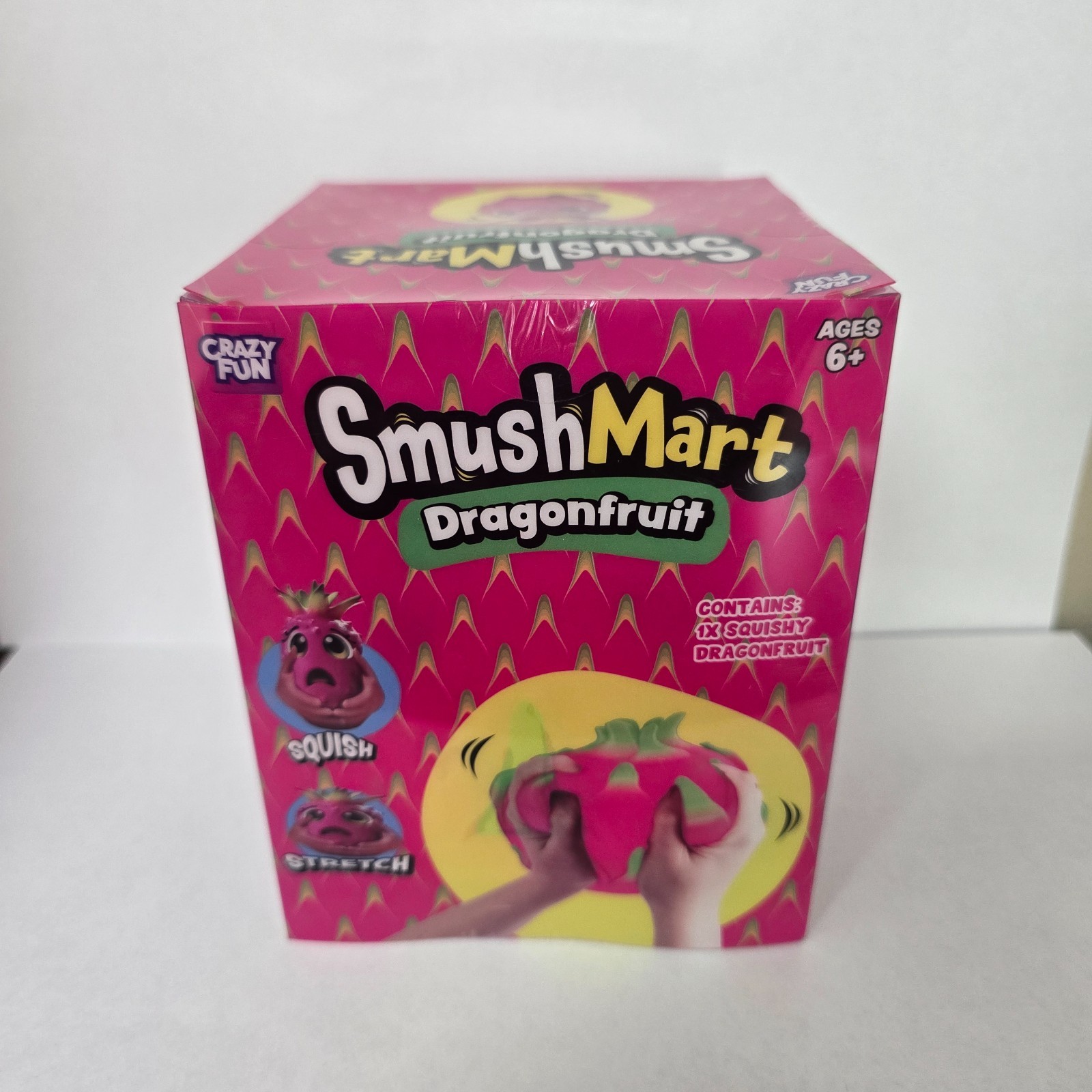 SmushMart Pink/Green Dragonfruit Squishy Sensory Fidget Toy