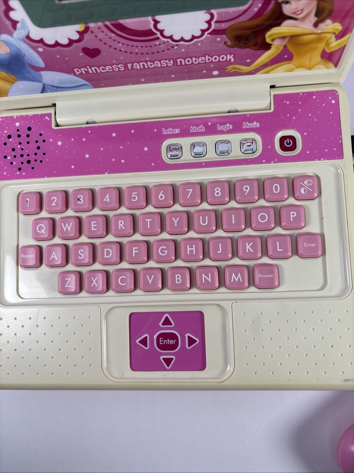VTech Disney Princess Fantasy Notebook Learn Letters, Math, Logic Tested Belle