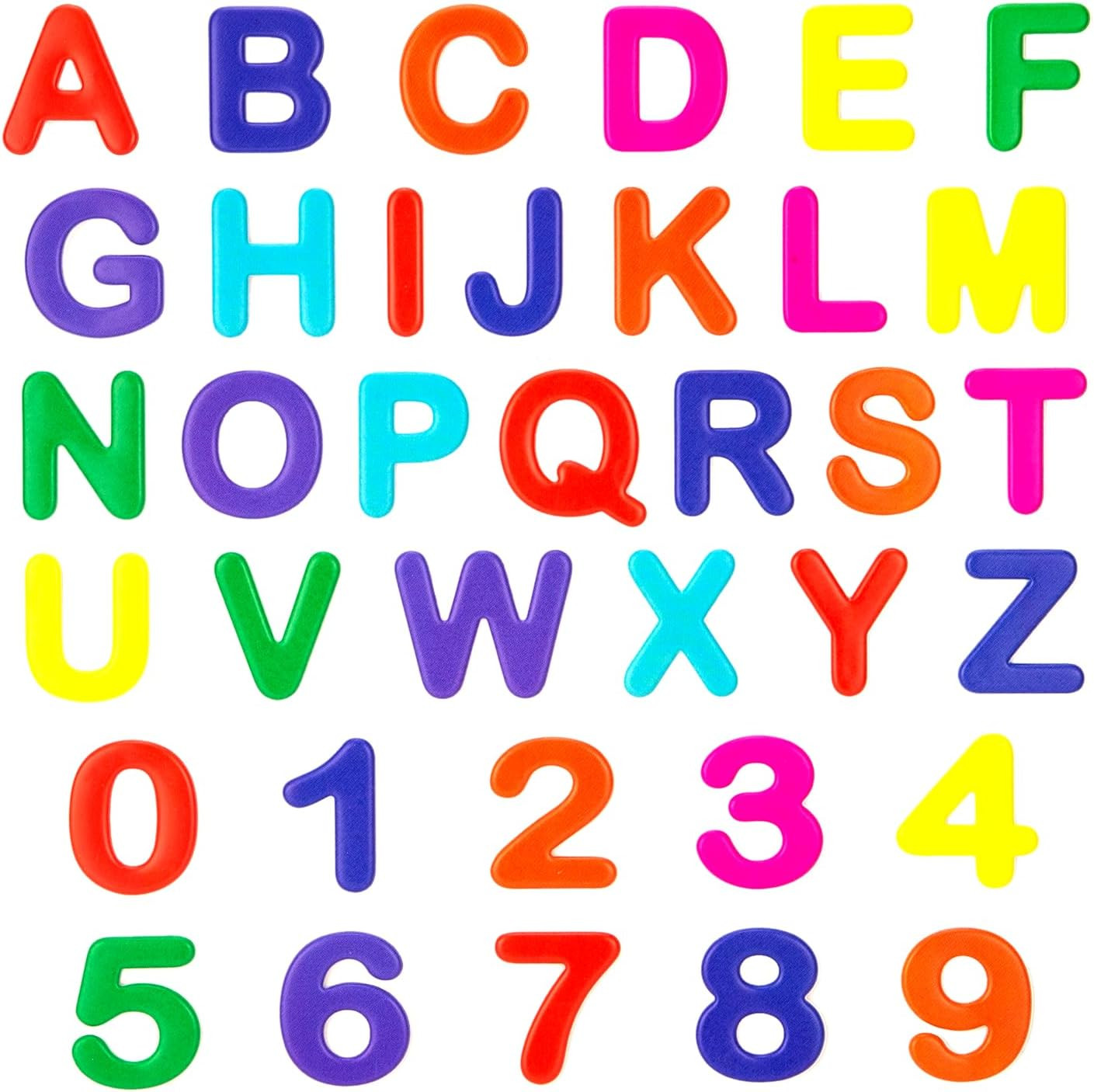 Alphabet Letters & Numbers – 36 Piece Reusable Window Stickers Gels & Decals – F