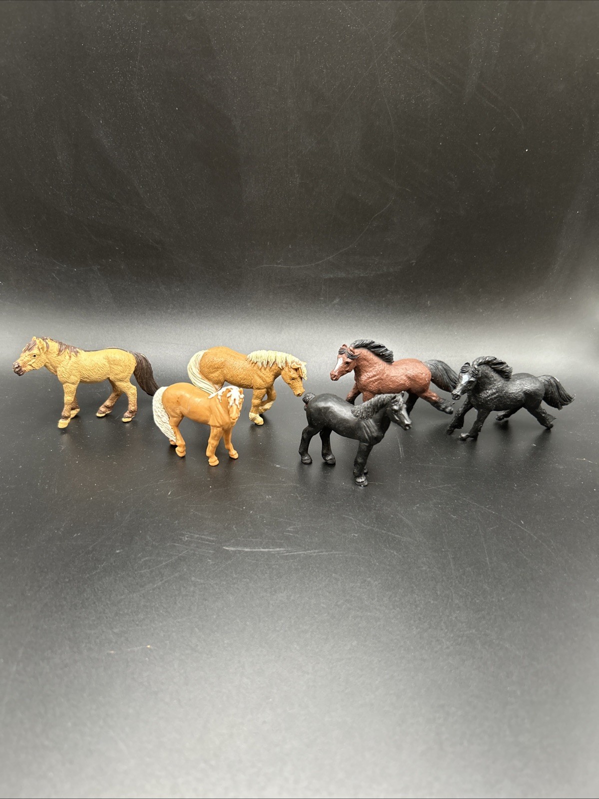 Safari LTD 2” mini horse Lot 6 Animal Figurine farm toy figure 1990s
