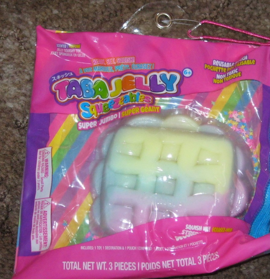 6 Taba Squishy Jelly Squeezeables Super Jumbo Kitty Ice Cream Waffle Cookie +