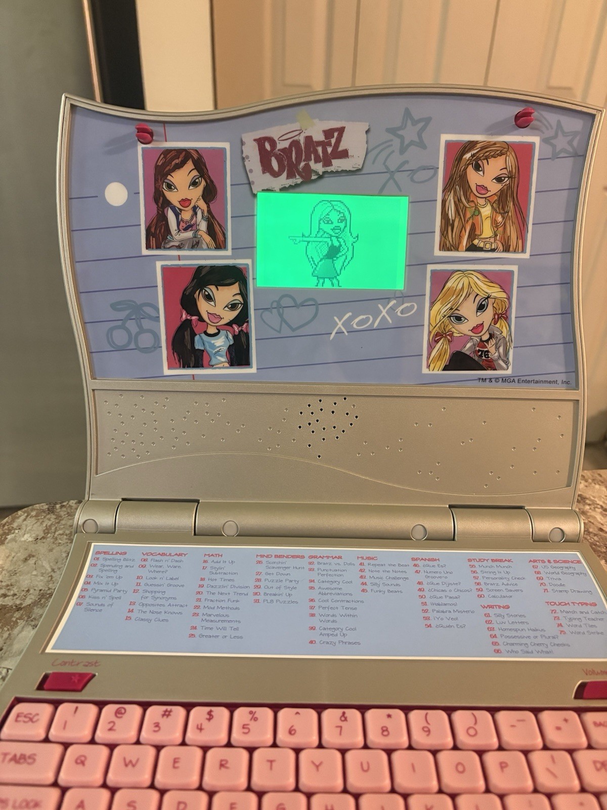 2006 Bratz Cyber Style Learning Laptop Spell Grammar Games Tested No Mouse VTG