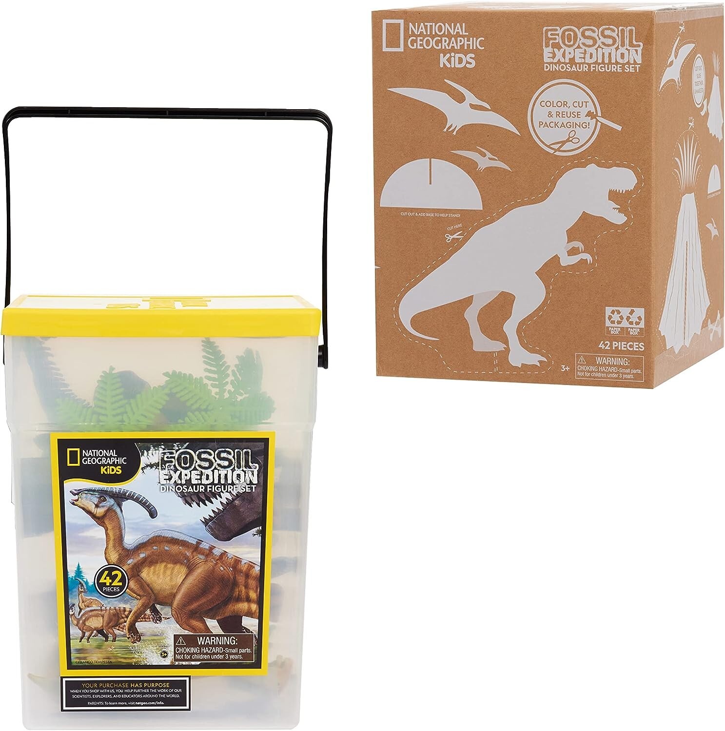 NEW National Geographic Kids Tub of Realistic Dinosaur Toy Figures Educational!