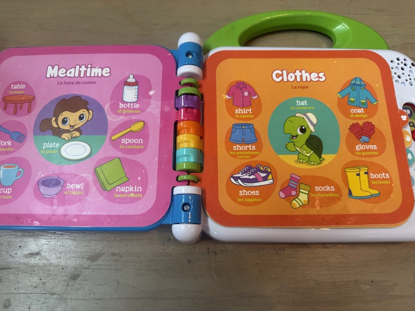 LeapFrog 100 Words Book English Spanish Bilingual Learning Toy Tested Works