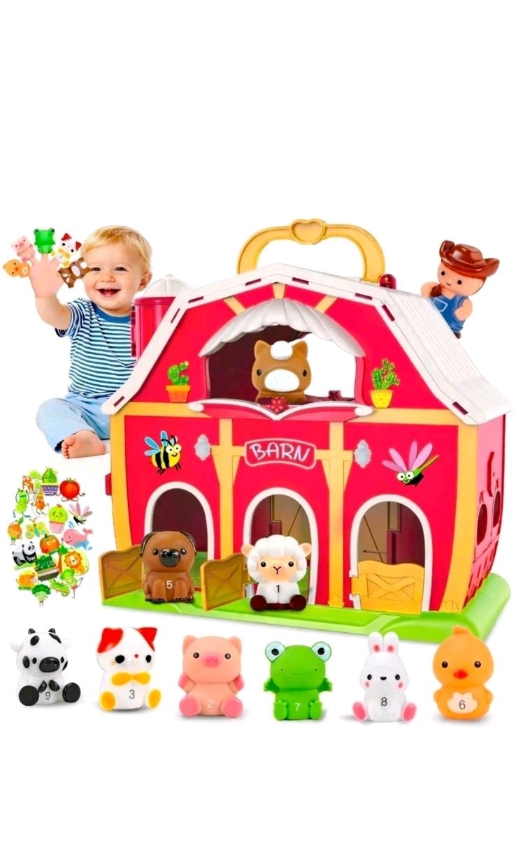 Big Red Barn Farm, 9 Animals, designed for toddlers aged 1 and up InteractiveToy