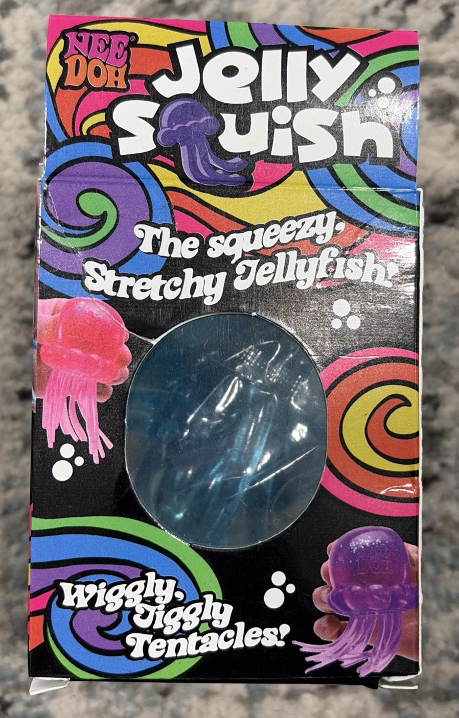 Blue Jellyfish Jelly Squish Stress Toy Fidget Squeeze Super Solid Squish