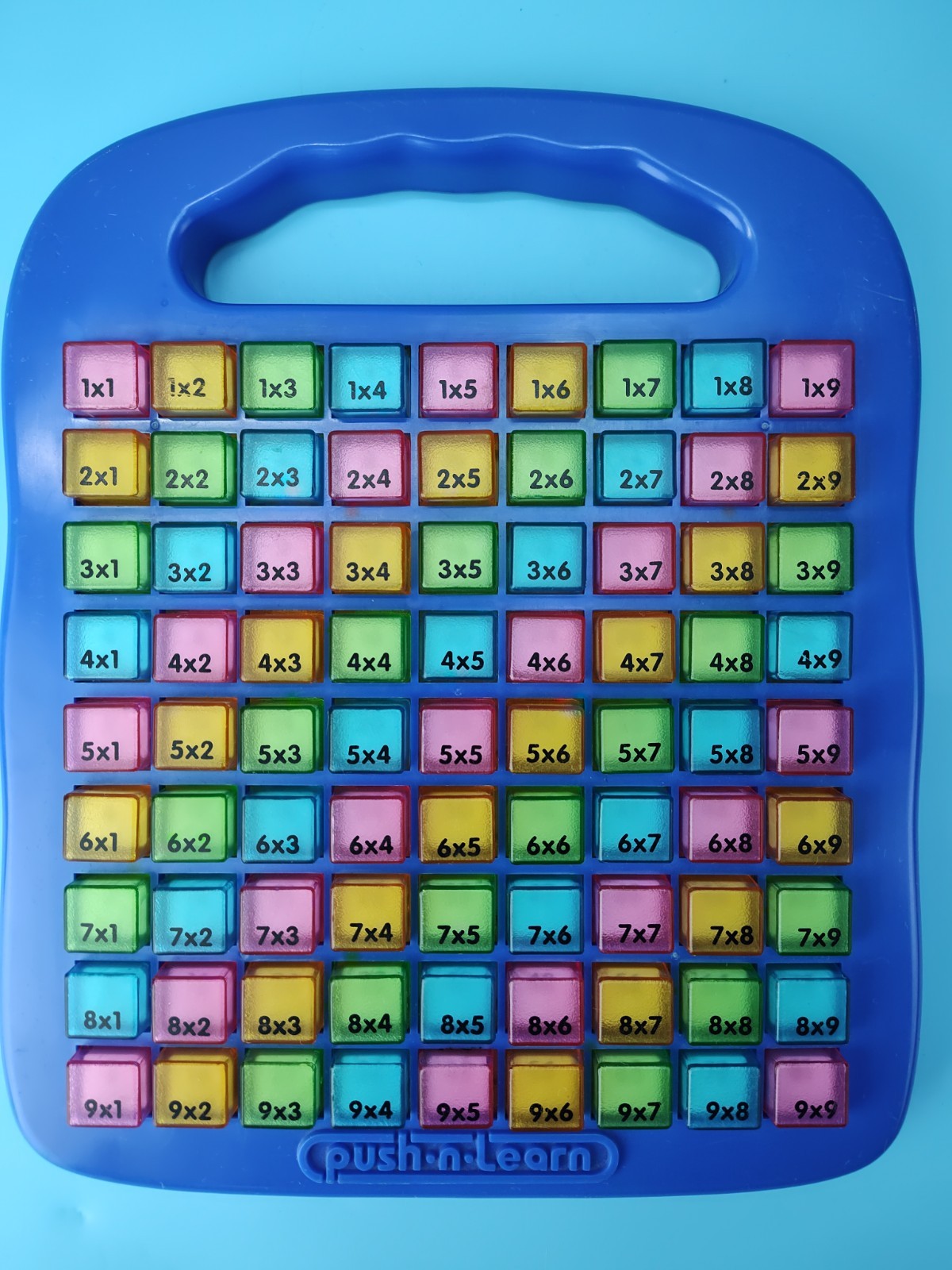 Push & Learn Colorful Multiplication Educational Learning Toy Blue Colorful