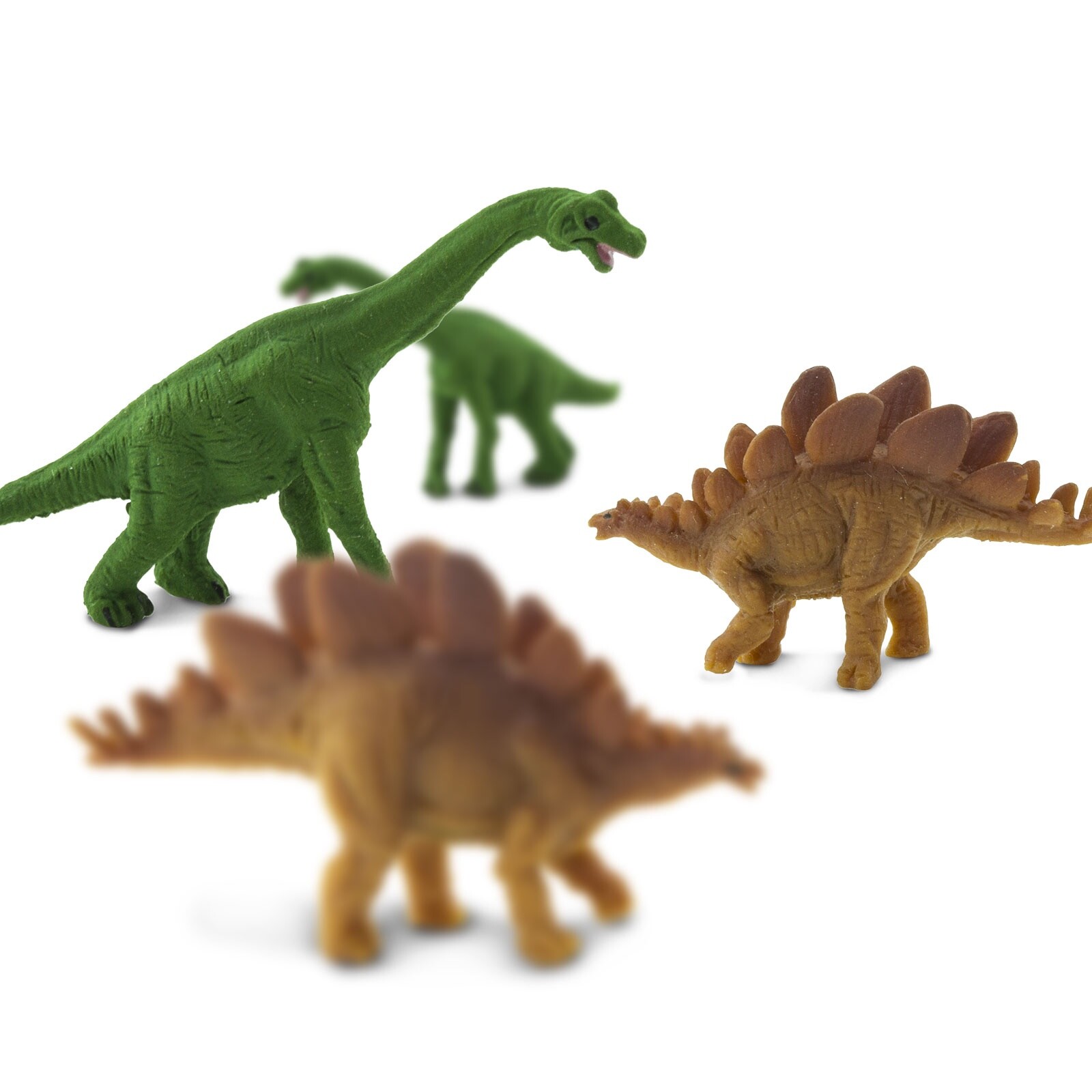 SAFARI LTD Brachiosaurus+Stegosaurus SET OF 25 GOOD LUCK MINIS! #345522! 1″ LONG