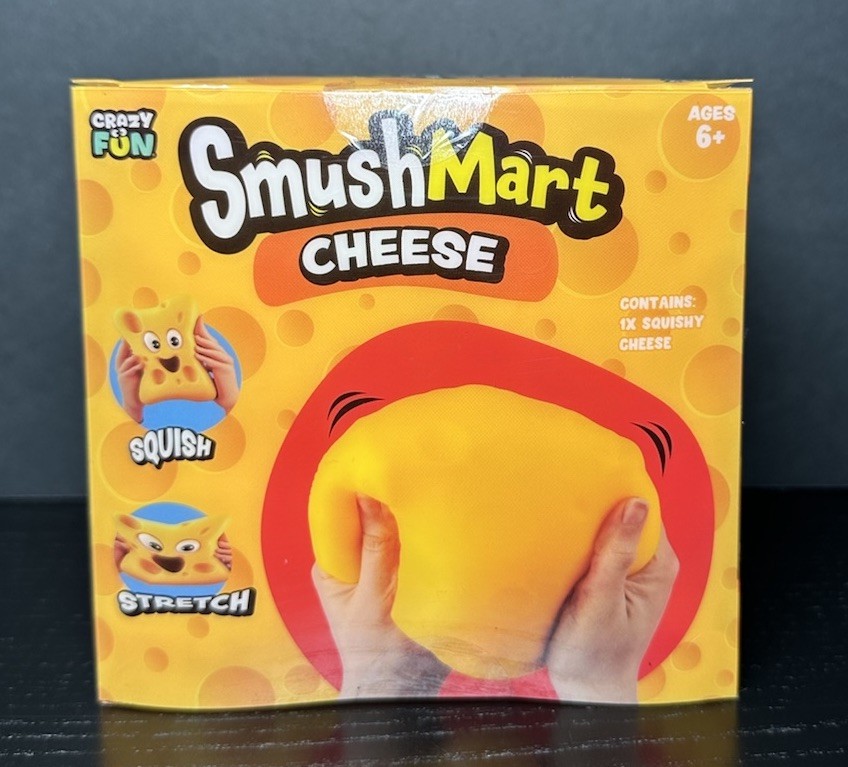 RMS Crazy Fun SmushMart Cheese Squishy Squeezy Stretch Sensory Toy