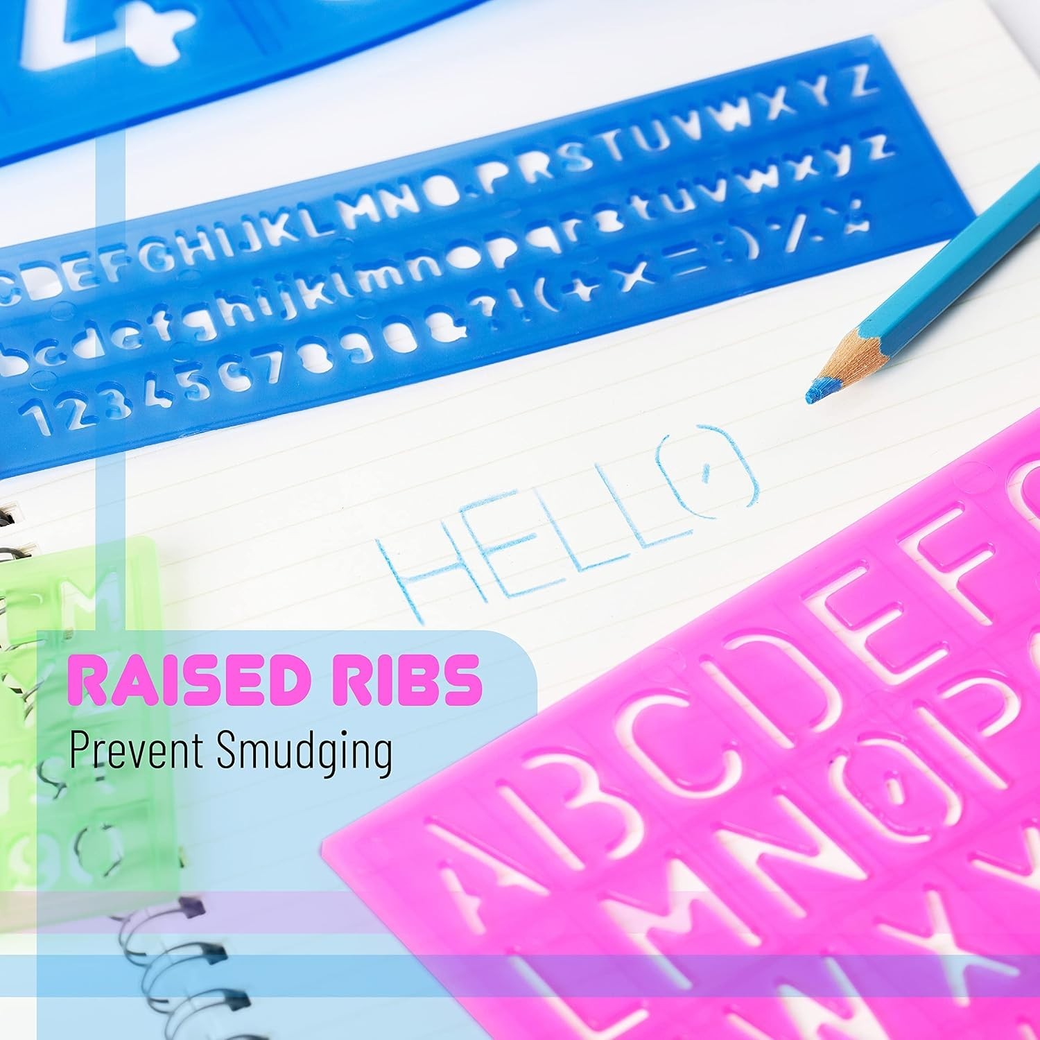 Letters and Numbers Alphabet Templates, Letter Stencils, Pack of 5