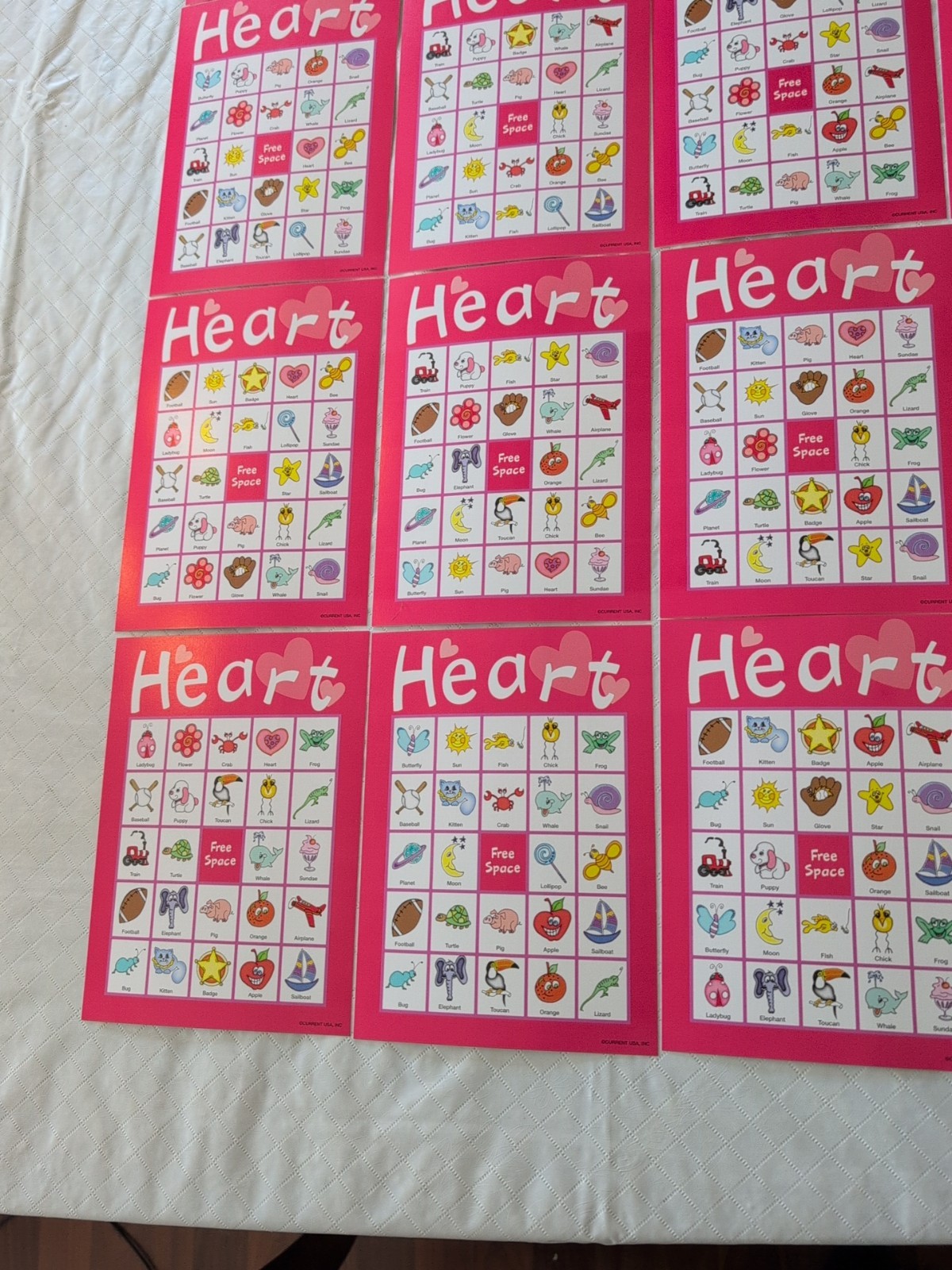 Heart Bingo By Current, 18 Cards And Letter Cards, Unused