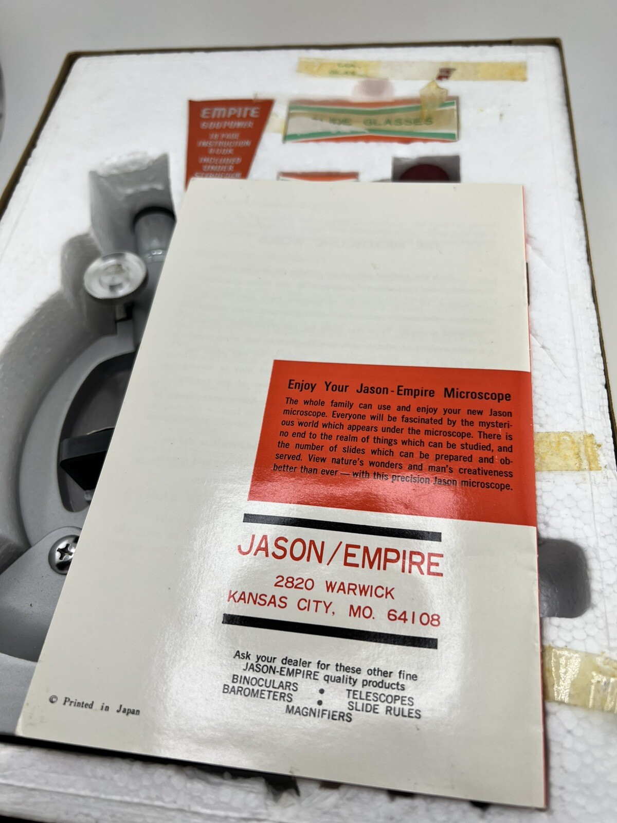 Vintage 1968 Jason Empire Microscope Set Model 654 600 Power Missing Tool READ!!