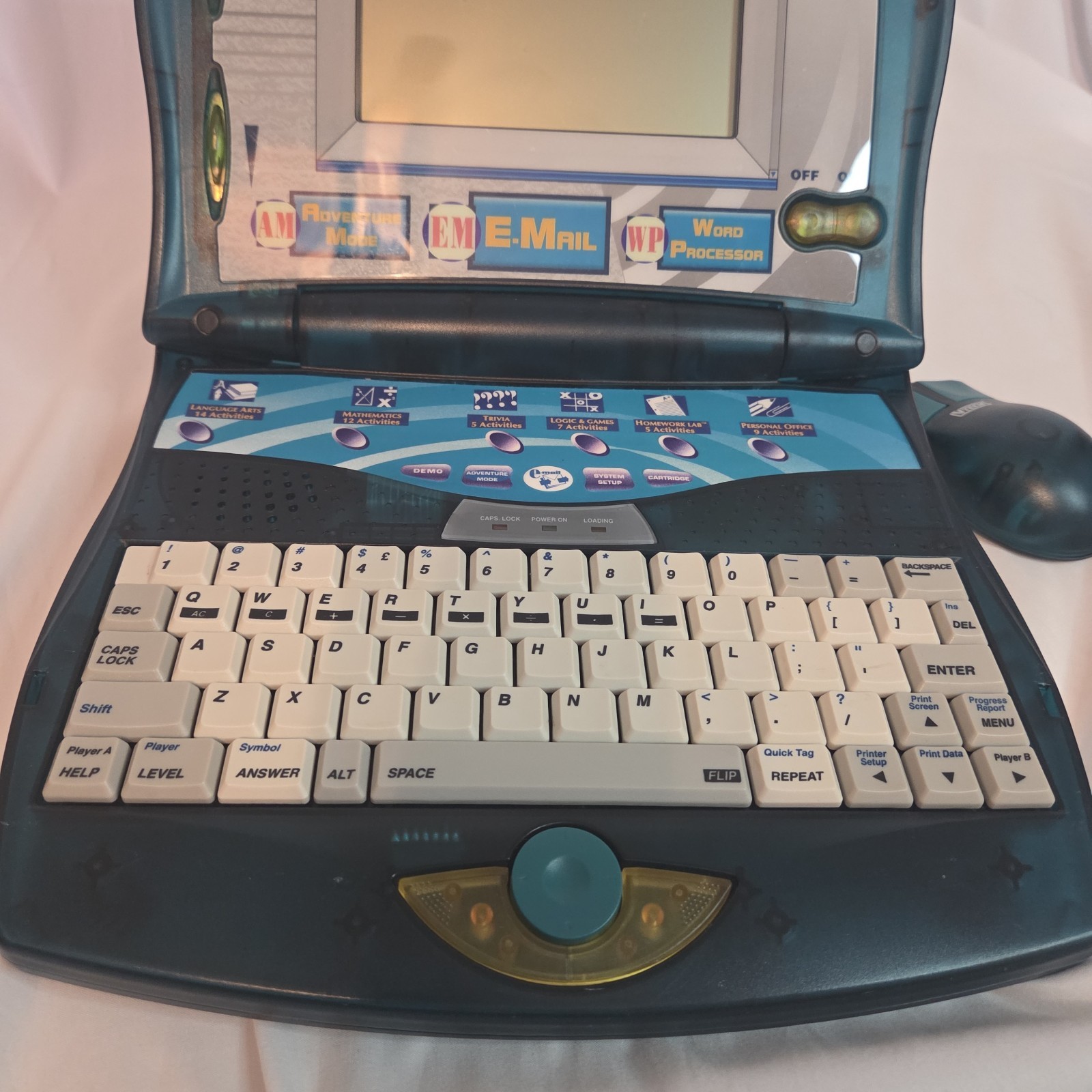 Vintage VTECH EP E-Power Kids Laptop – Translucent Teal Green W/ Mouse Tested