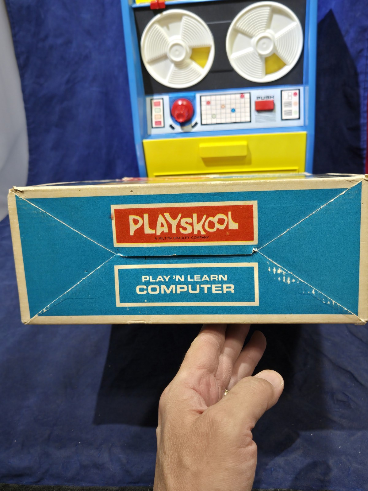 Vintage 1972 Playskool Play ‘N Learn Computer Reel to Reel Toy with 7 Cards