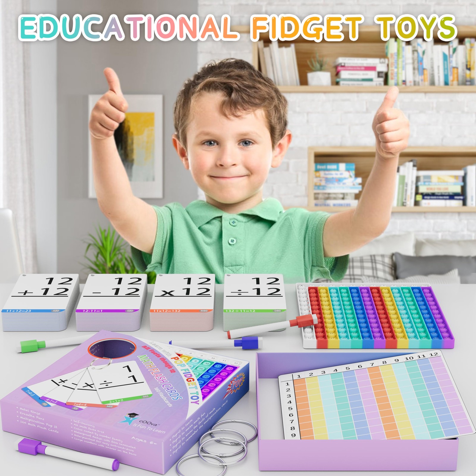 Math Games for Kids – Flash Cards – Interactive Medium, Multicolor