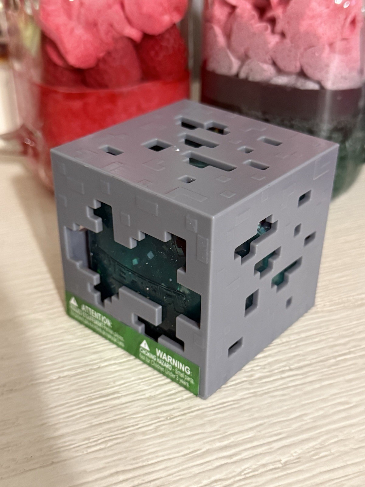 New MINECRAFT JELLY CUBES – RARE Teal Viral Squishy Nee Doh Ish Type Fidget