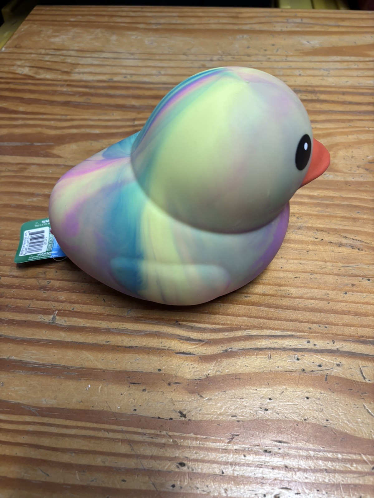 Squeezy Tie Dye Rubber Duck Squishy Sensory Fidget Toy Multicolor Yellow NWT