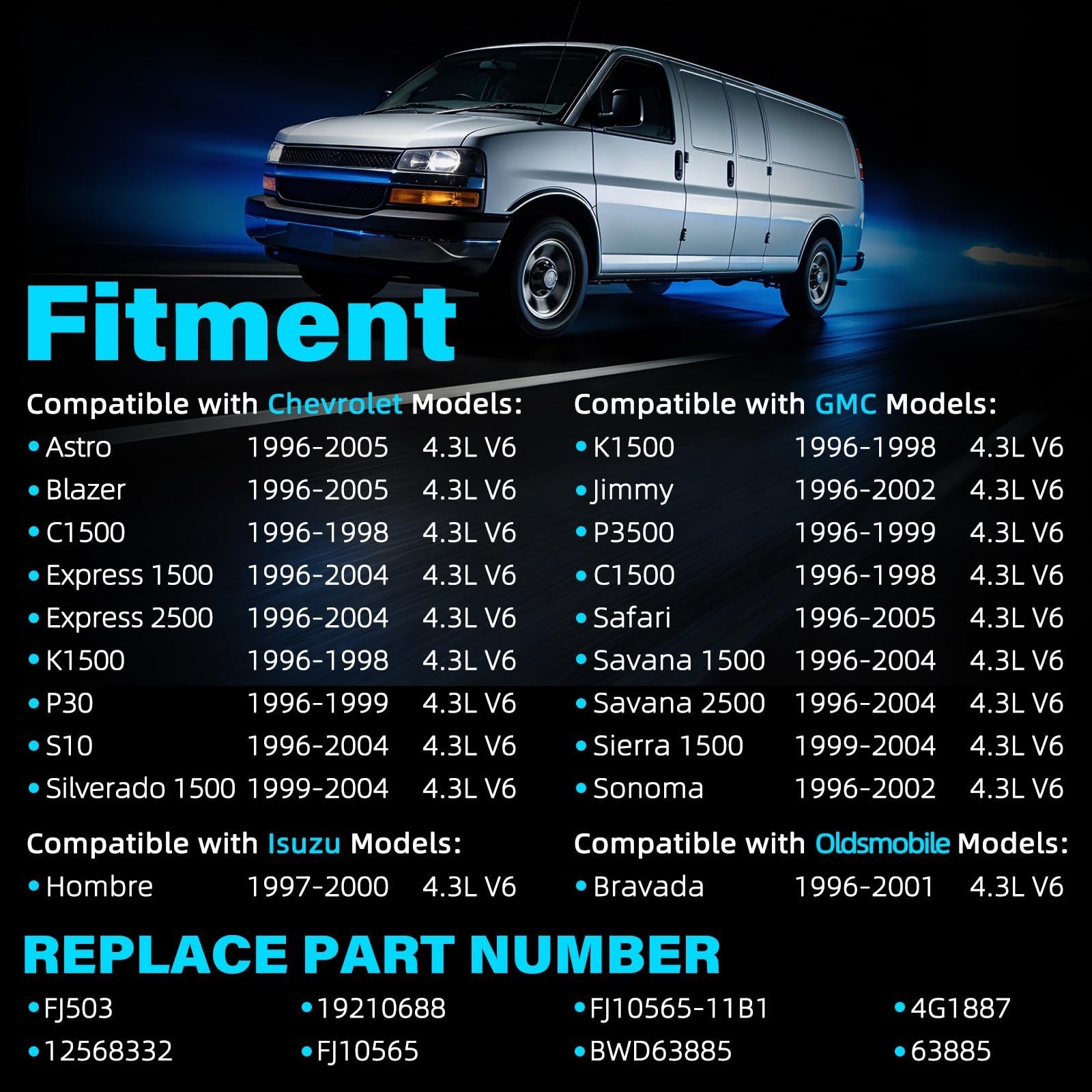 FJ503 Spider Fuel Injectors Assembly with Bracket Compatible with V6 4.3L GMC…