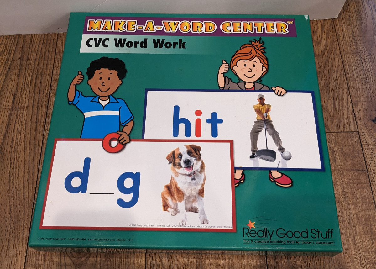 Really Good Stuff Make-A-Word Center CVC Phonics Learn to Read 103 Word Cards