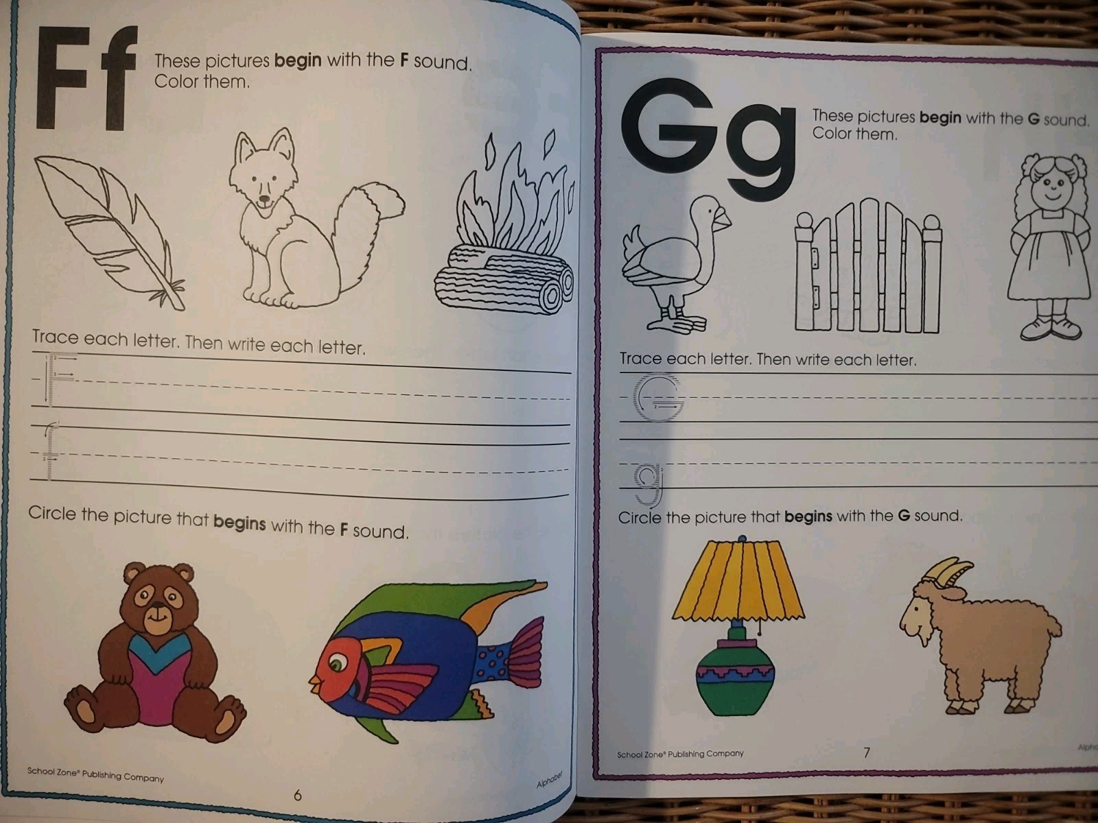 School Zone Alphabet Grades K-1 Workbook Written By Joan Hoffman