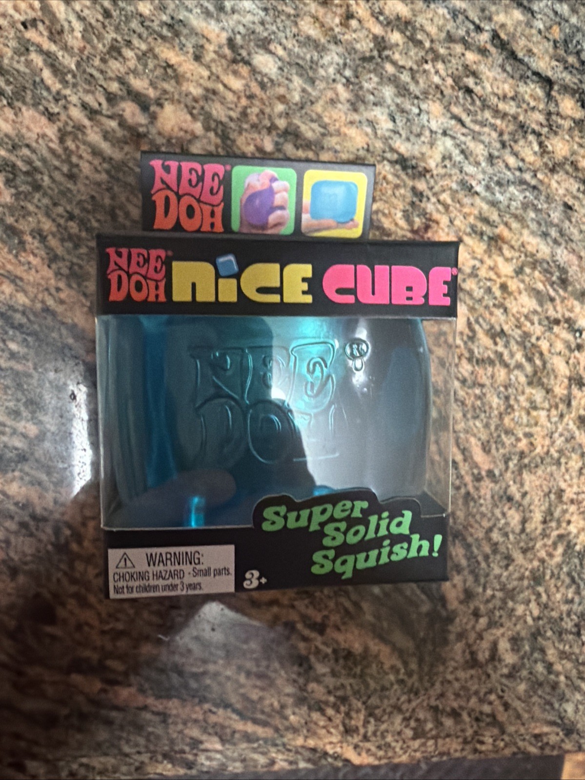 Nee Doh Nice Cube Blue Ice Super Solid Squish Authentic NEW