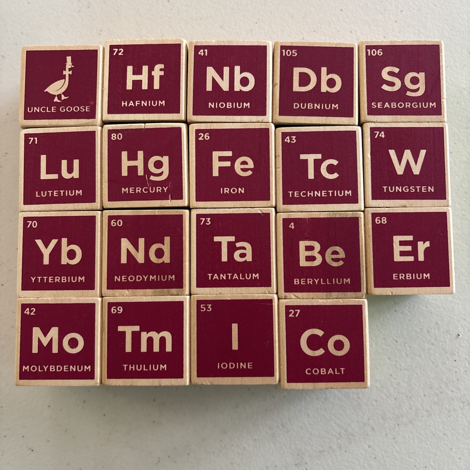 Uncle Goose Periodic Table of Elements Wood Blocks 1.75″ Multicolor
