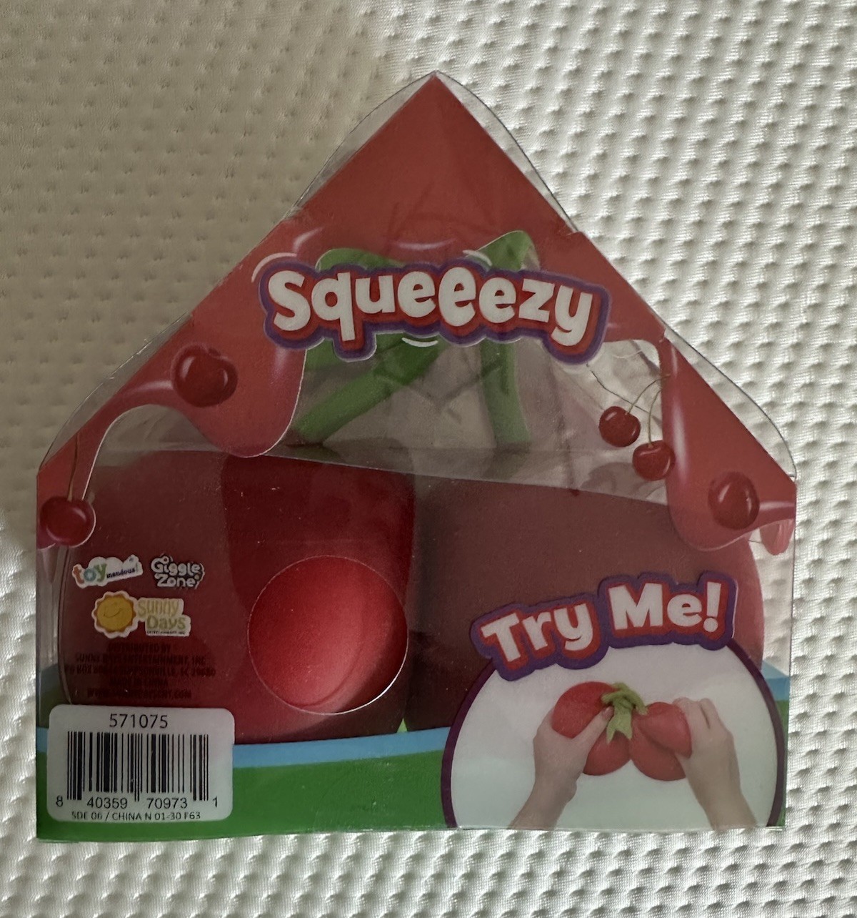 Sunny Days Squeezy Cherries Viral Squish Squishy Kids Sensory Toy NEW